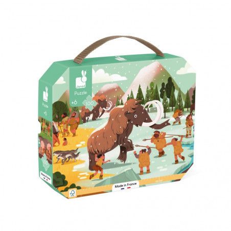 Puzzle Panoramatické v kufríku Prehistorik  (100 ks)