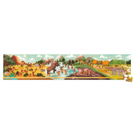 Puzzle Panoramatické v kufríku Prehistorik  (100 ks)