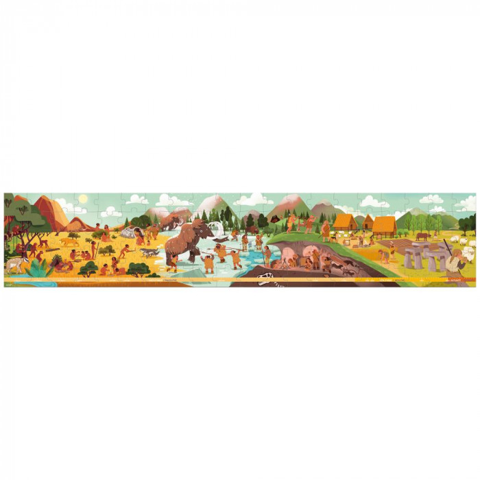 Puzzle Panoramatické v kufríku Prehistorik  (100 ks)