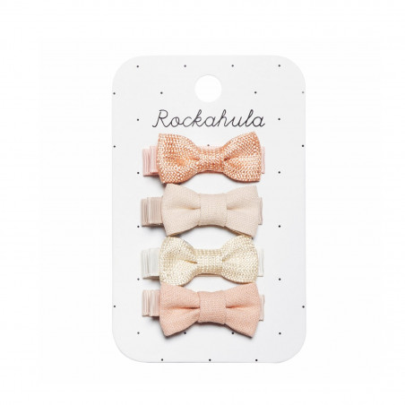 Klipy do vlasov Flora Linen Mini Bow Clips