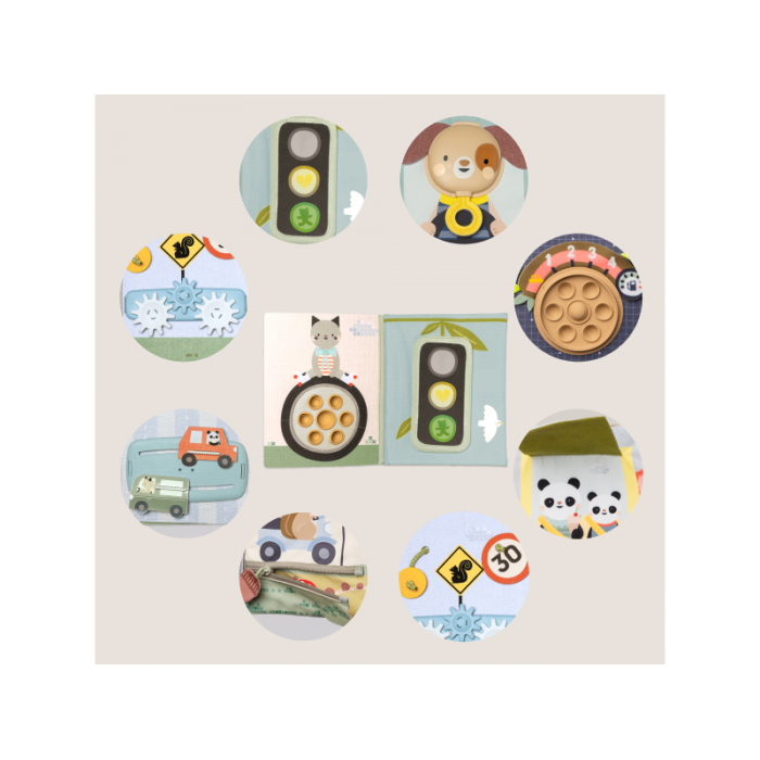 Taf Toys Knižka s aktivitami Tiny Traveler Busy Book