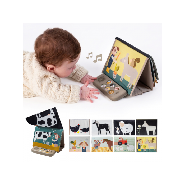 Taf Toys Hudobná knižka pre hru na brušku Farma