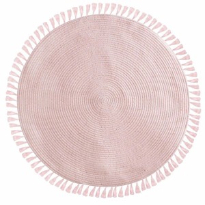 Kruhový ružový koberec Lurex