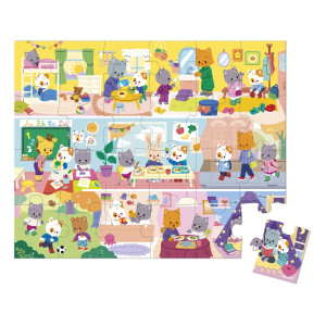 Puzzle v kufríku (Môj deň zvieratká, 24ks)
