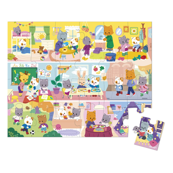 Puzzle v kufríku (Môj deň zvieratká, 24ks)