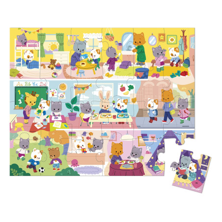 Puzzle v kufríku (Môj deň zvieratká, 24ks)