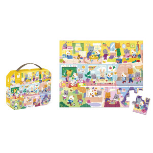 Puzzle v kufríku (Môj deň zvieratká, 24ks)